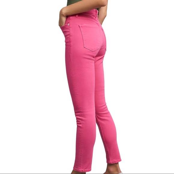 Current Elliott x Anthropologie Ultra High Waist Skinny 10 | 30 Dark Pink Jeans - Picture 3 of 12